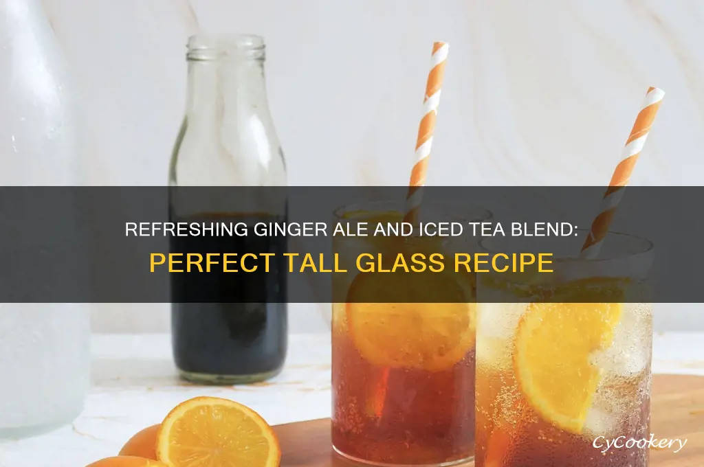 ginger ale and ice tea in a tall glass