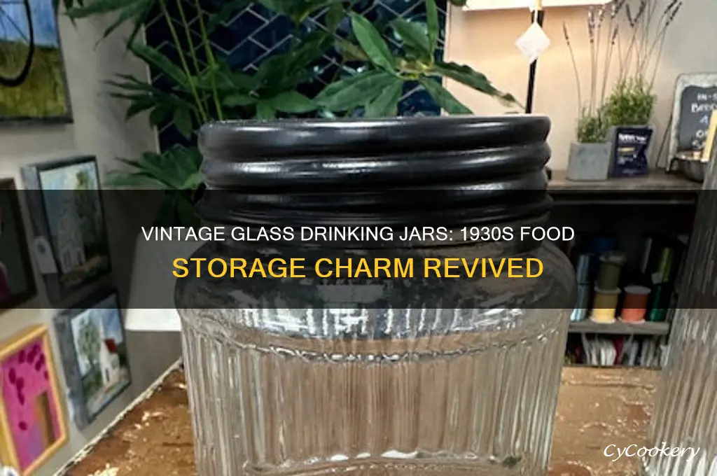 glass drinking jar 1930