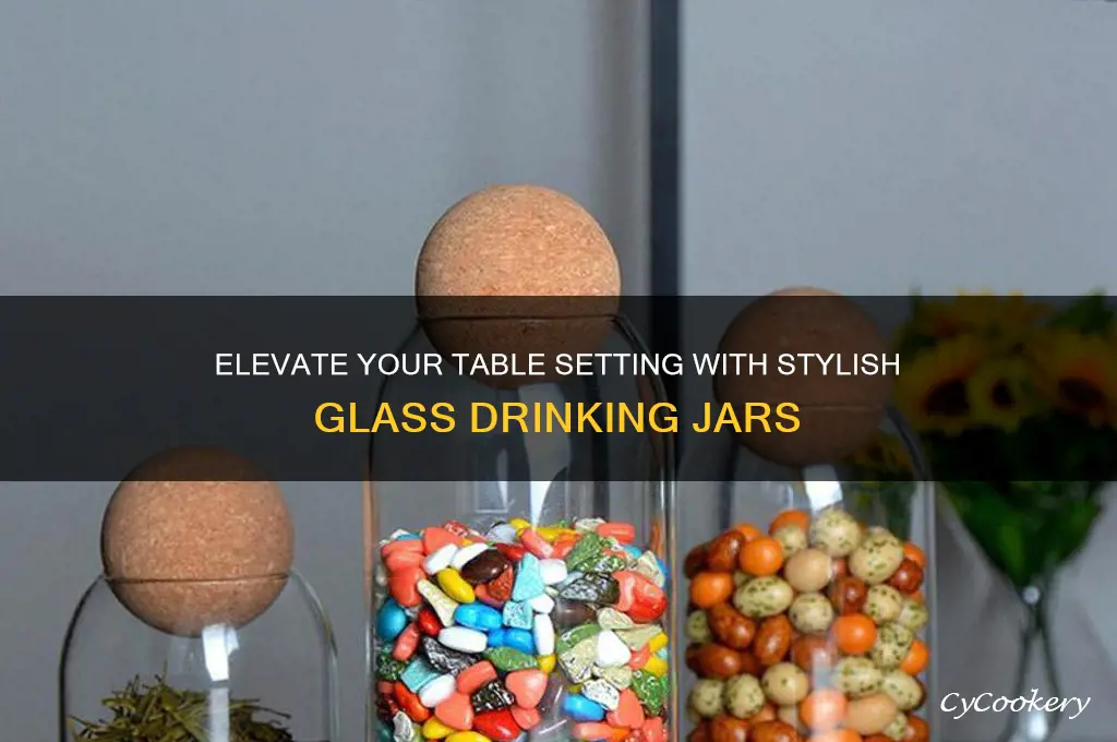 glass drinking jars tableware