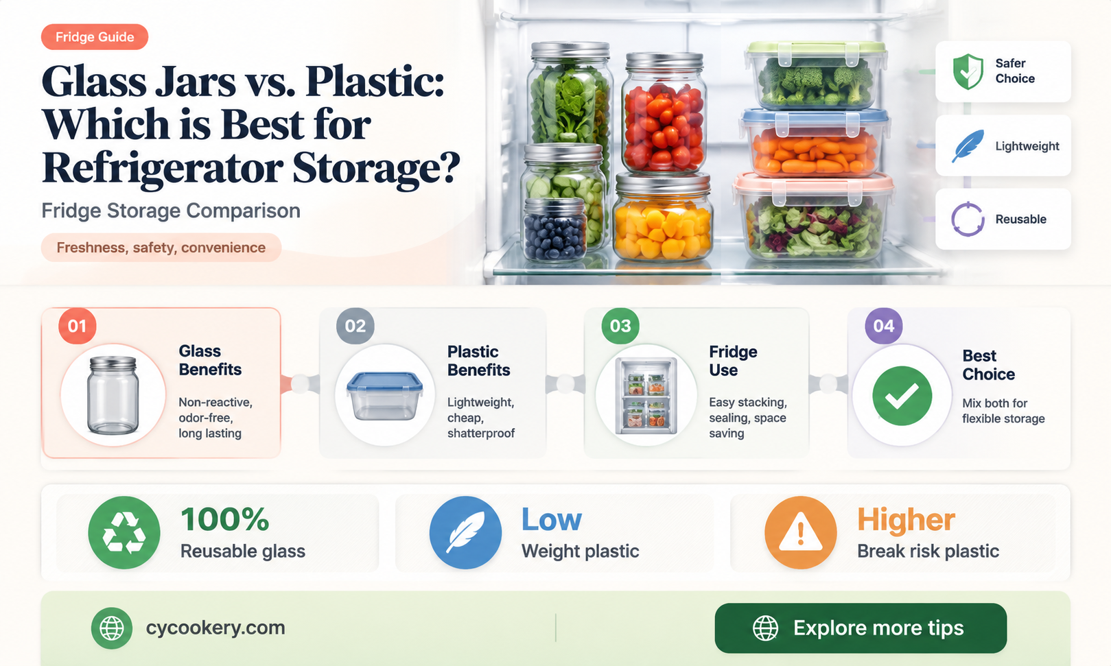 are glass jars better than plastic for refrigerator