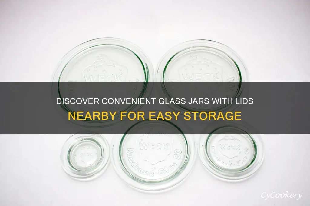 glass jars with lids nearby