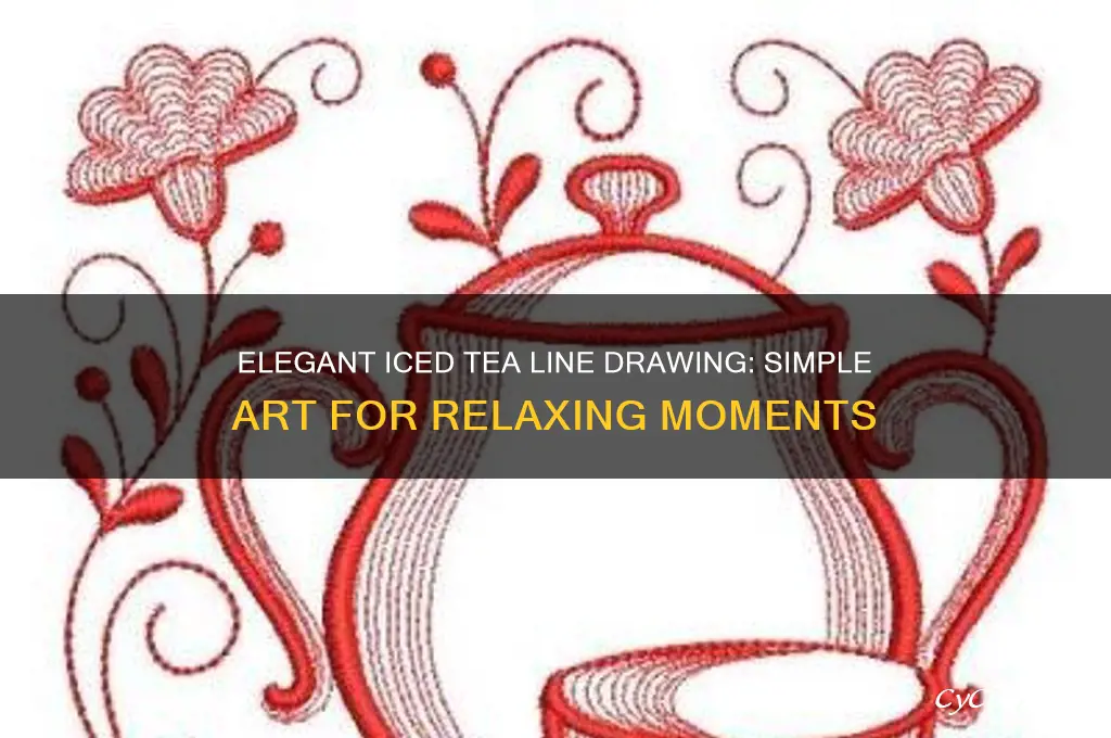 glass of iced tea line drawing