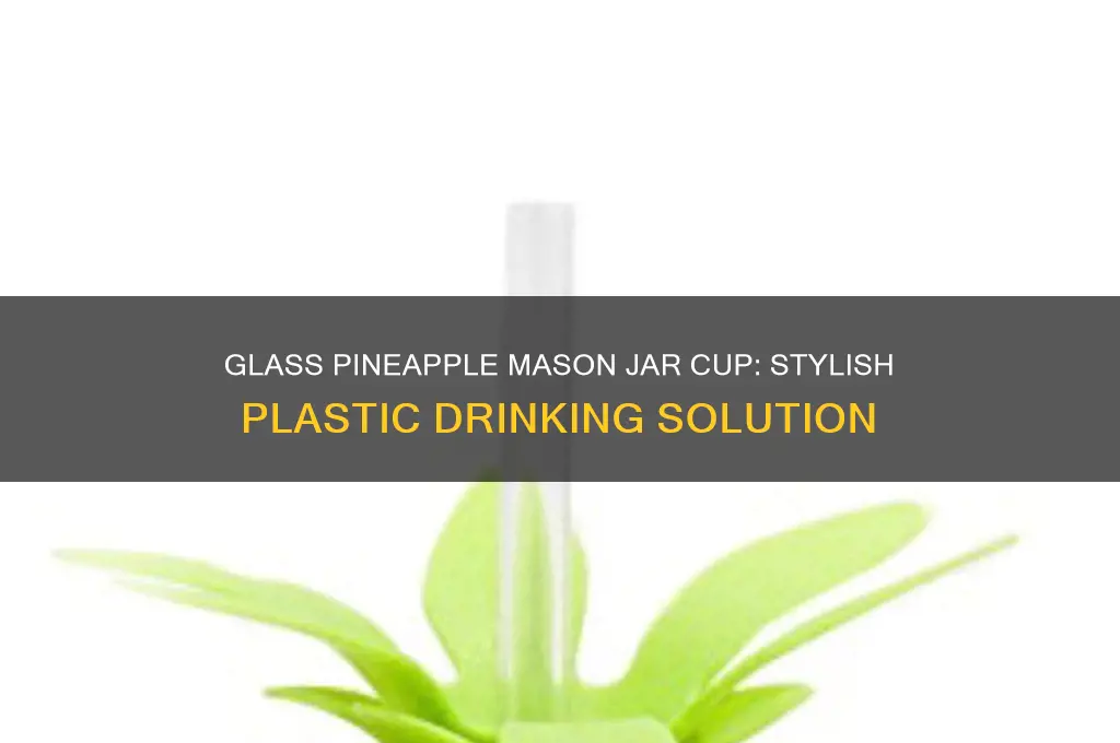 glass pinapple mason jar plastic drinking cup