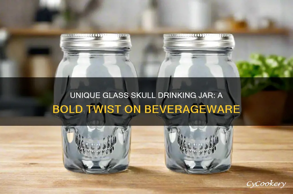 glass skull drinking jar