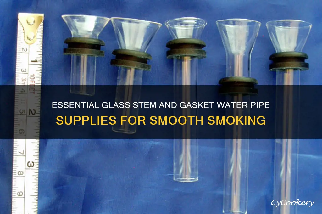 glass stem and gasket water pipe supplies