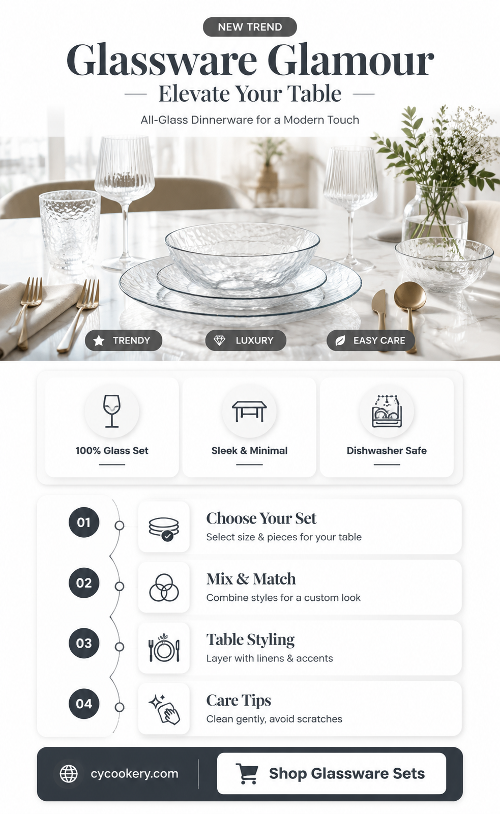all glass dinnerware set