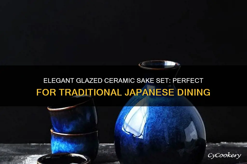 glazed ceramic sake set