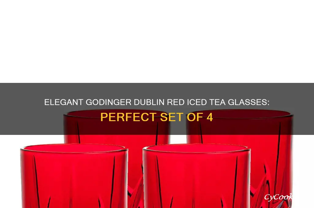 godinger dublin red set of 4 iced tea glasses