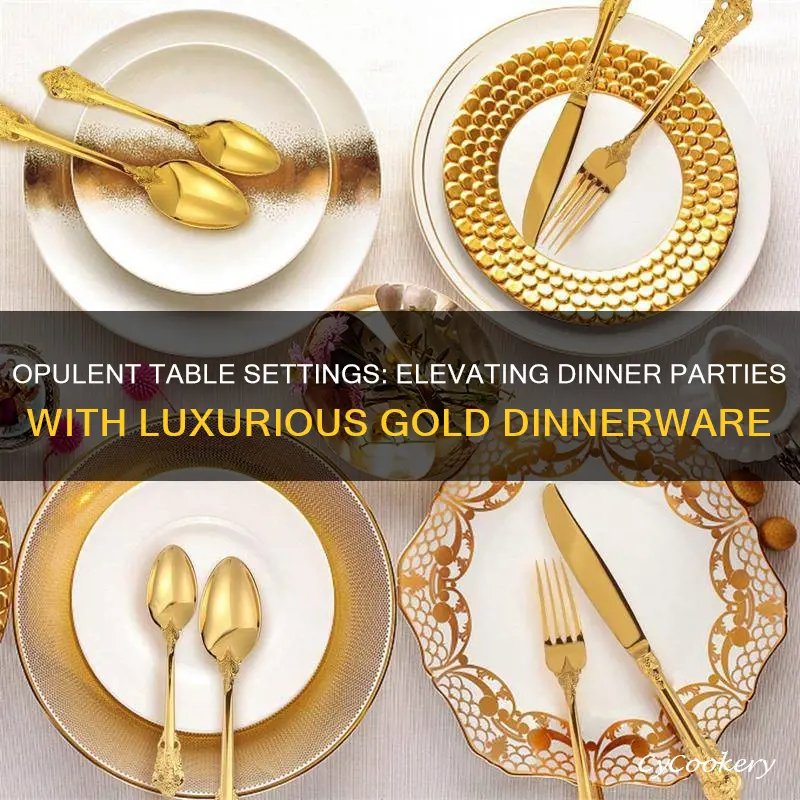 gold dinnerware set for 8