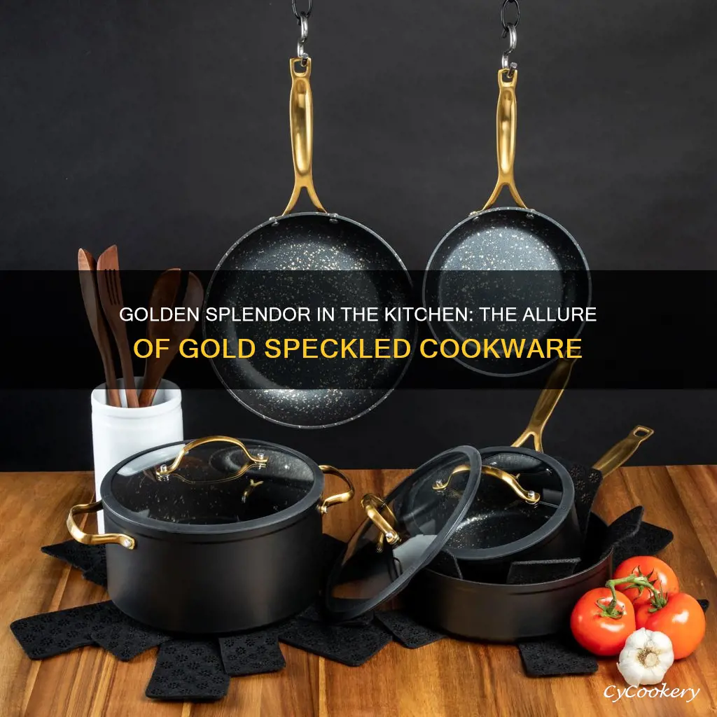 gold speckled cookware set