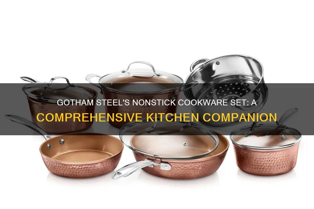 gotham steel 10-piece ti-ceramic nonstick coating cookware set with utensils