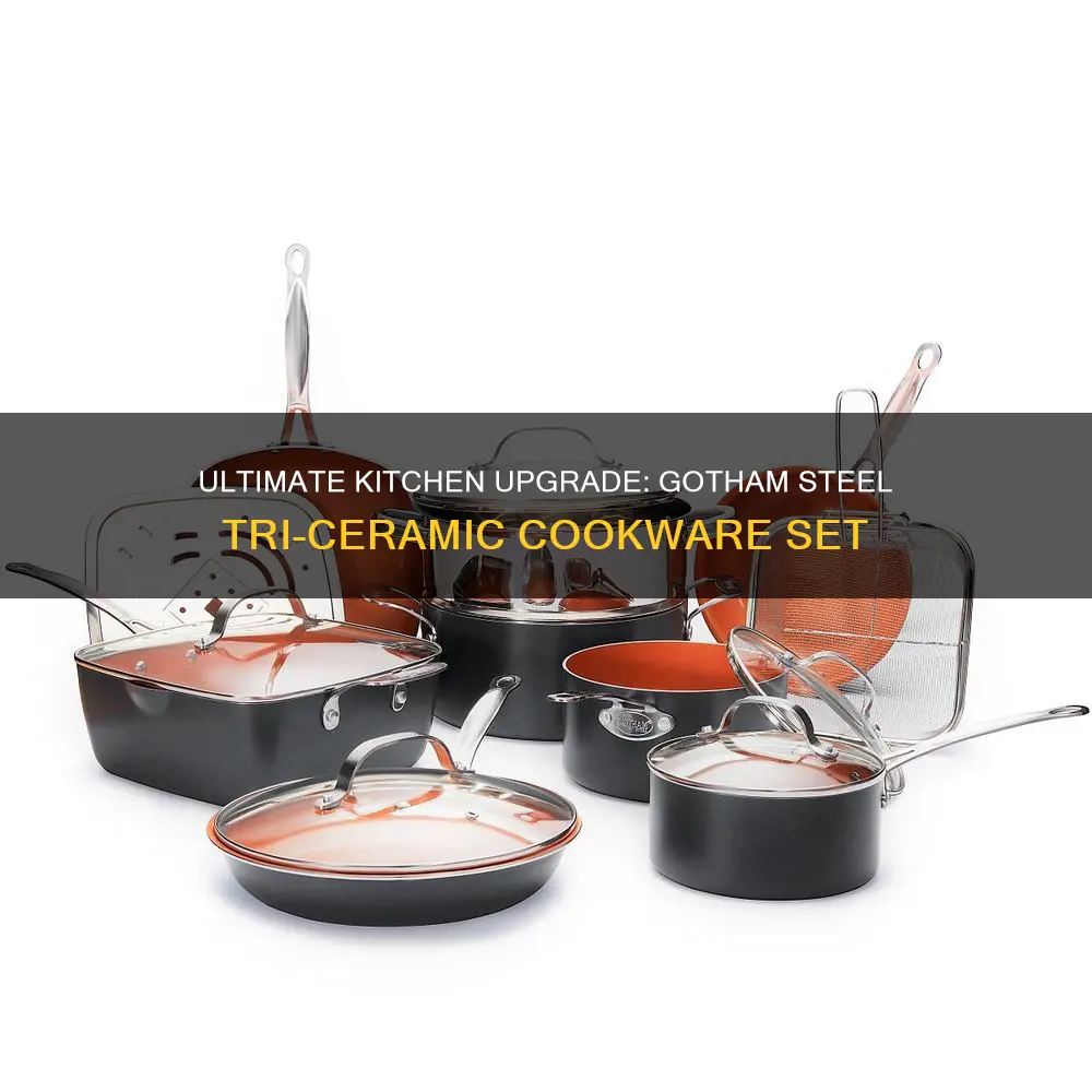 gotham steel tri ceramic cookware set 15 pc