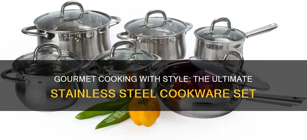 grand gourmet 12 piece stainless steel belly shaped cookware set