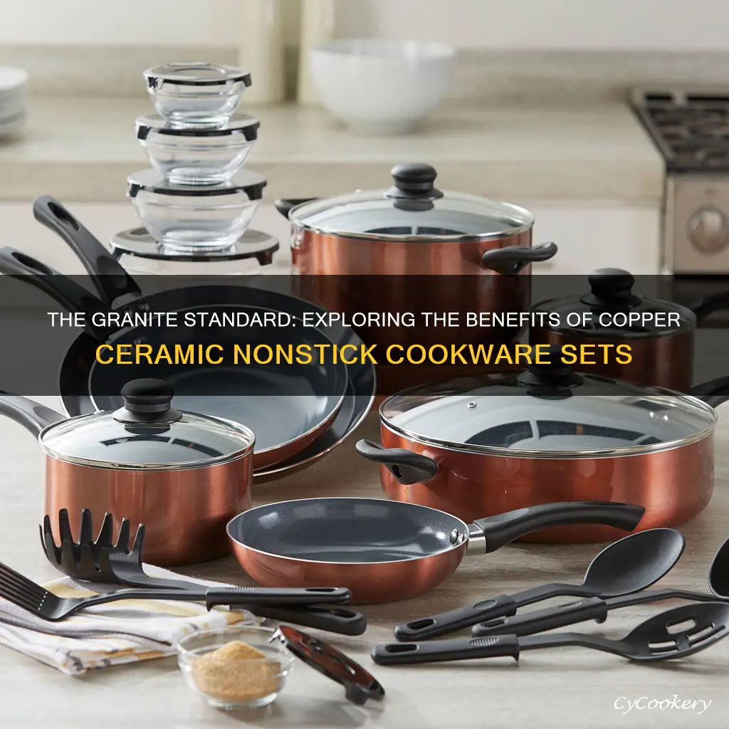 granite copper ceramic nonstick cookware set