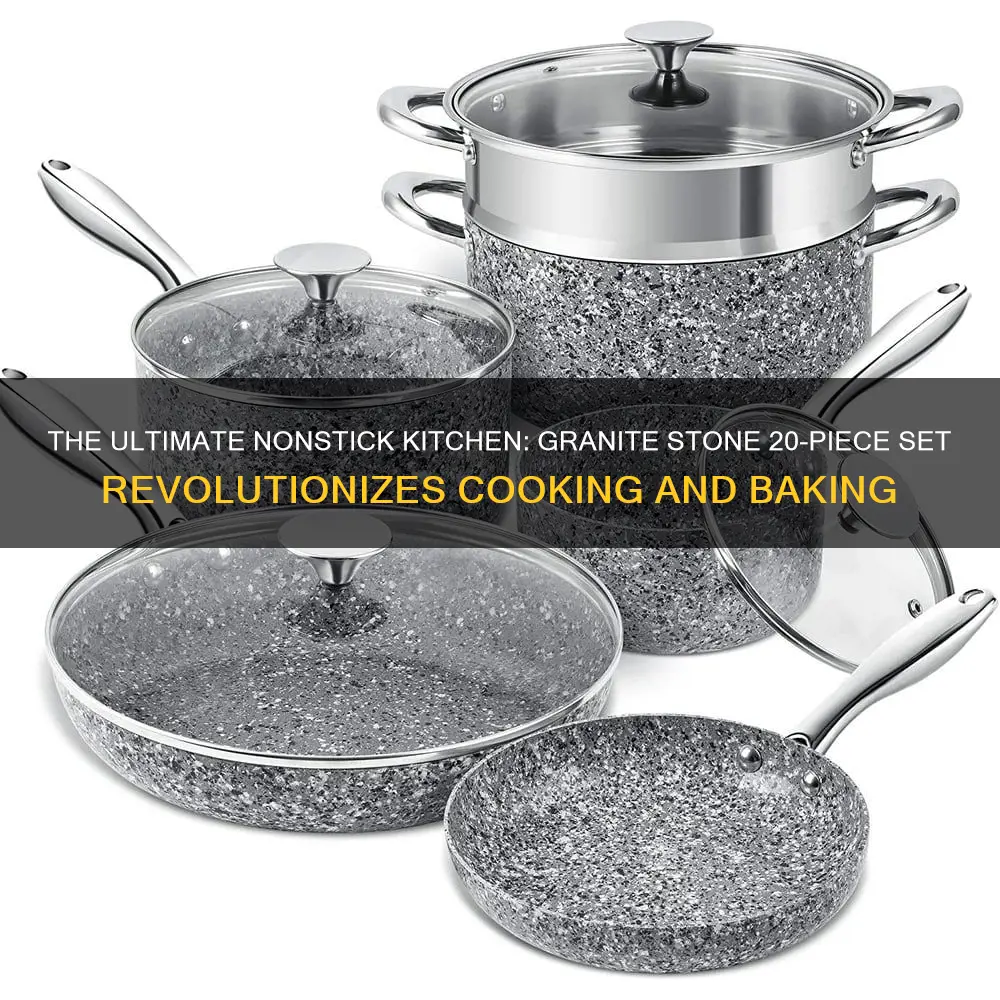 granite stone 20 piece nonstick cookware and bakeware set