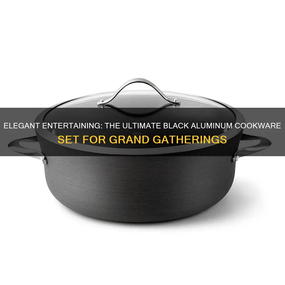 great gatherings black aluminum 30-piece cookware set