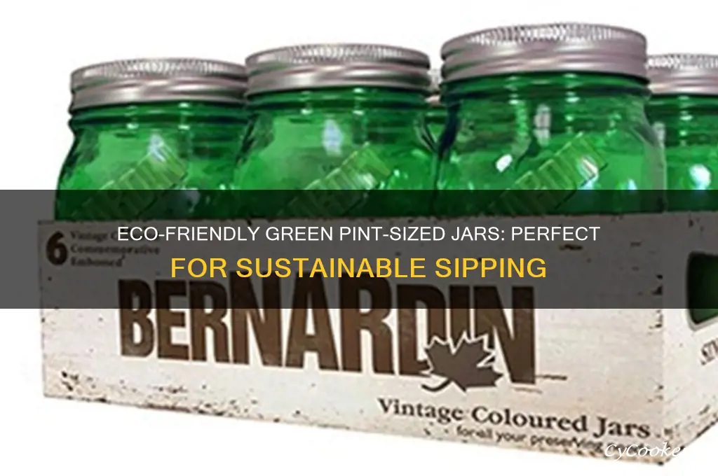 green pint size drinking jars
