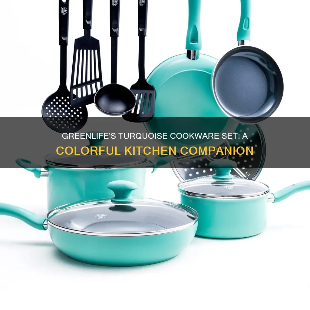 greenlife absolutely nonstick 14-piece cookware set turquoise