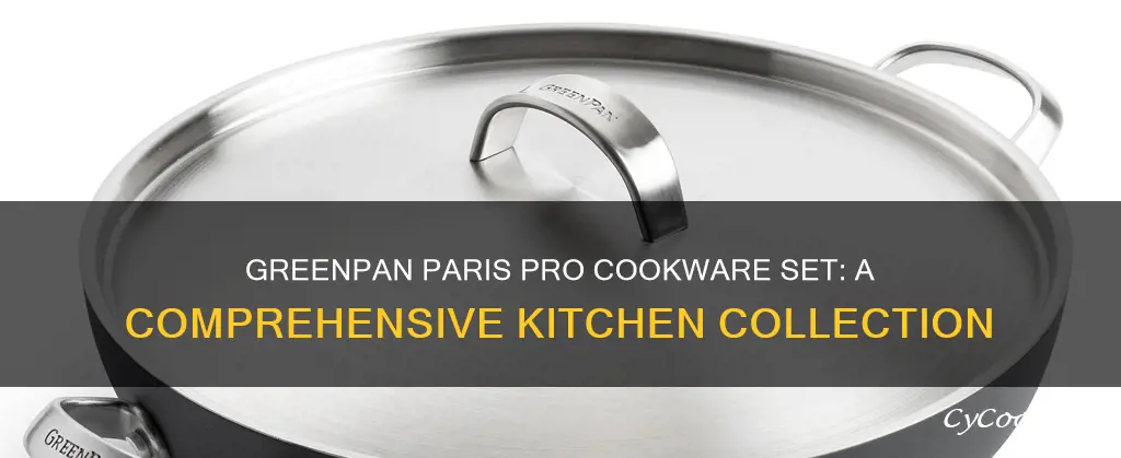 greenpan cc002282-001 paris pro cookware set 14pc gray