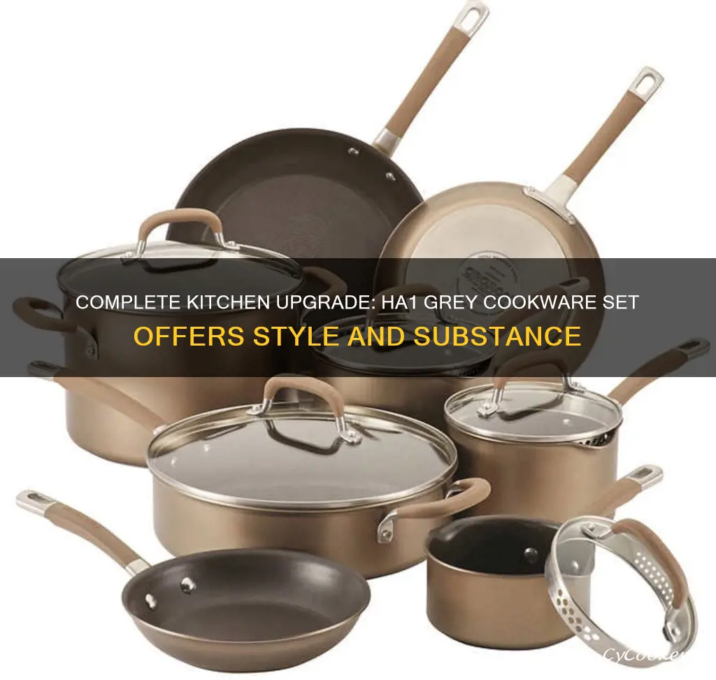 ha1 grey 10 piece cookware set hard anodized