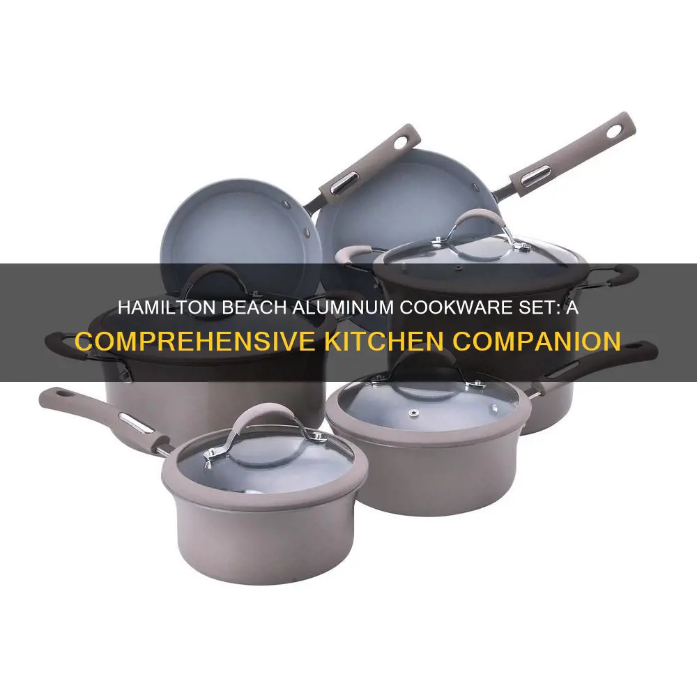 hamilton beach 10 pc aluminum cookware set champagne