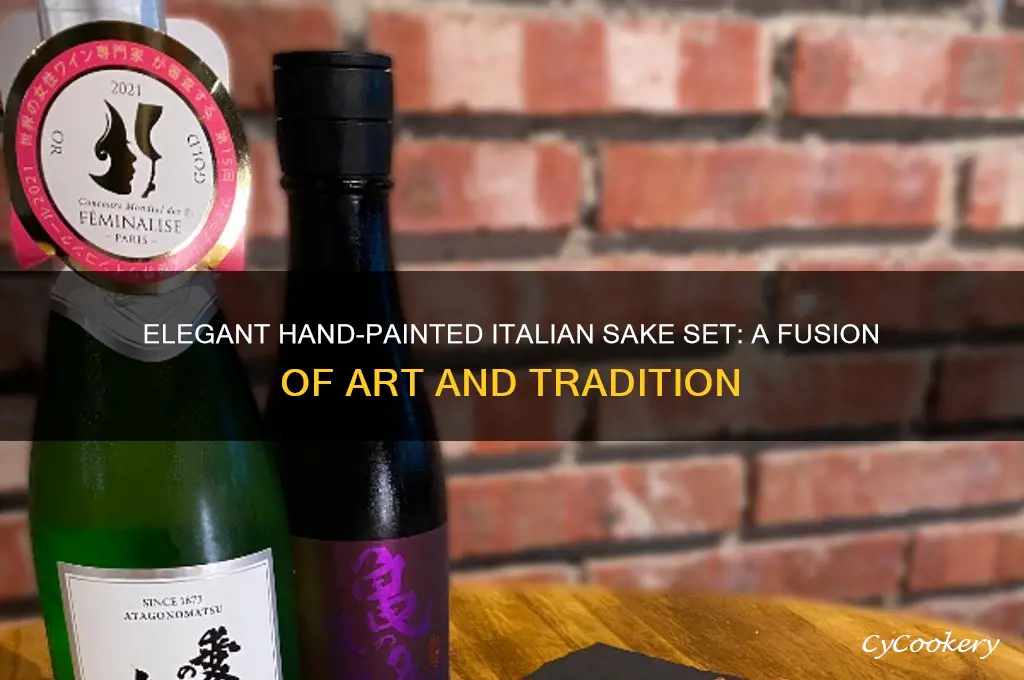 hand painted italian sake set