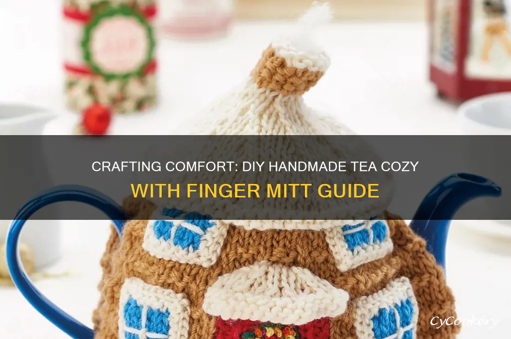 handmade tea cozy with finger mitt