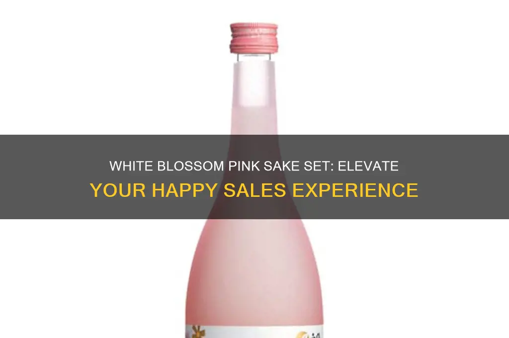 happy sales hsjapanese sake set white blossom pink