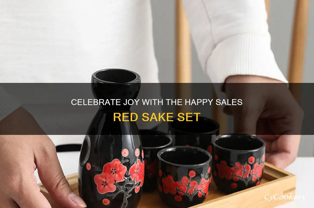 happy sales sake set red