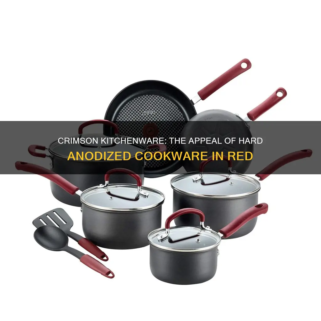 hard anodized cookware set red