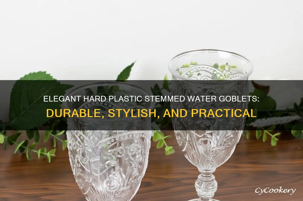hard plastic stemmed water goblet glasses