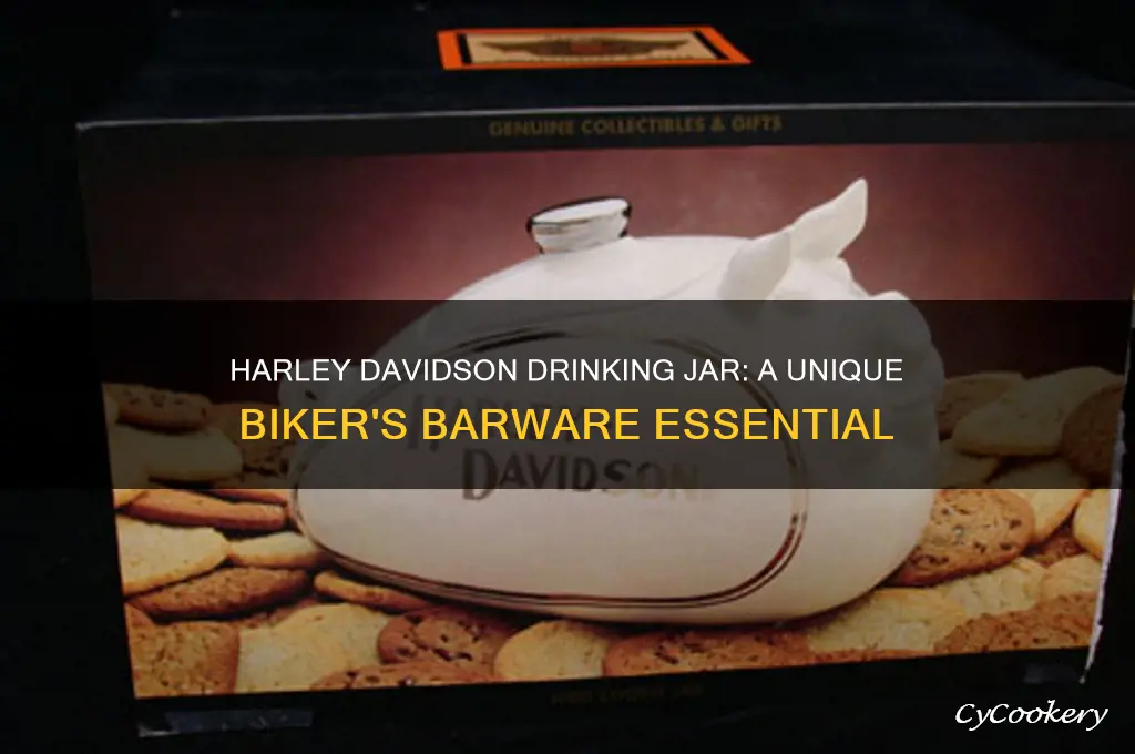harley davidson drinking jar