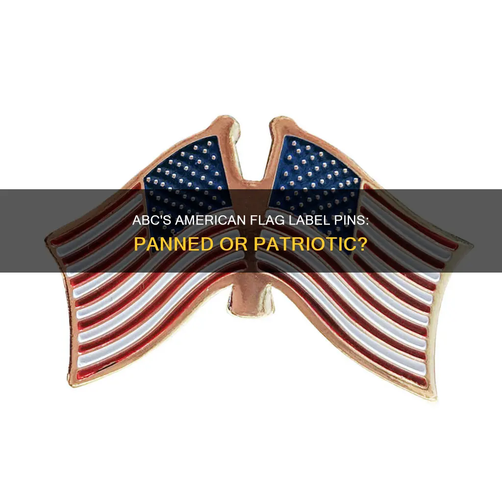has abc panned label pins with american flag