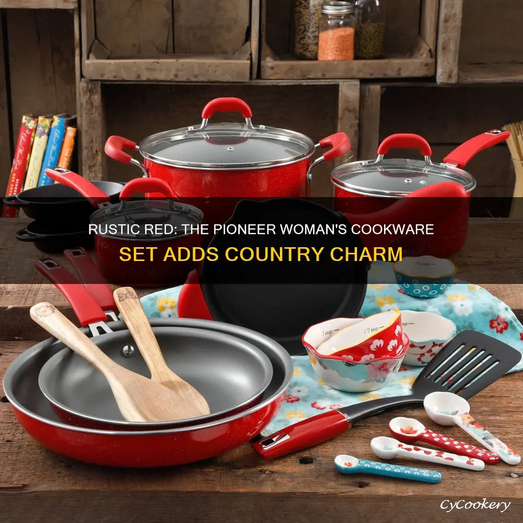 he pioneer woman 30pc cookware set red