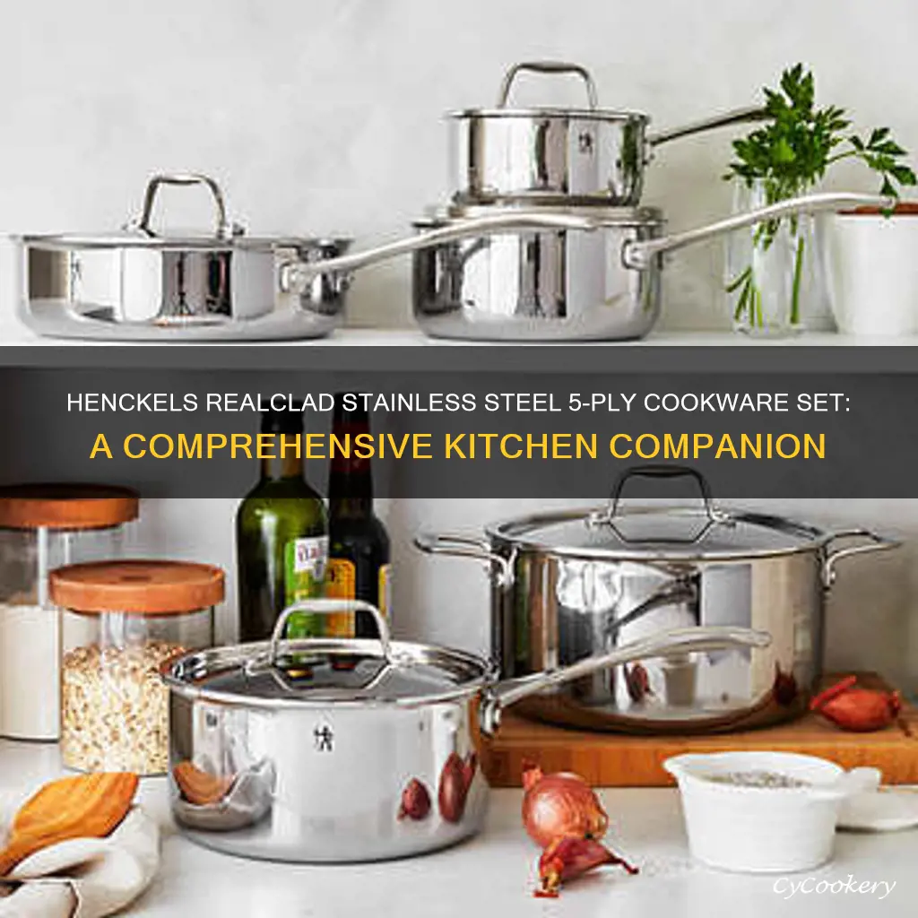 henckels realclad stainless steel 5-ply 10-piece cookware set