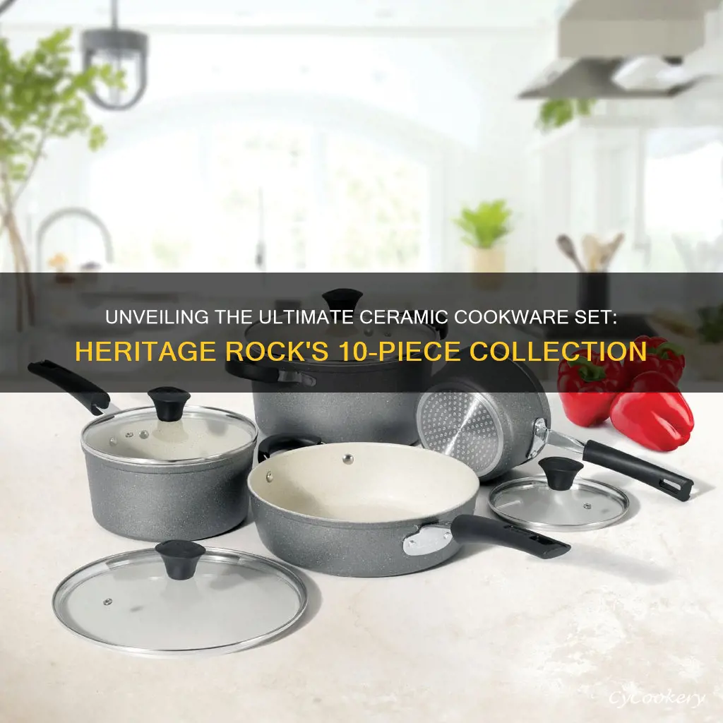 heritage the rock ceramic cookware set 10 pc