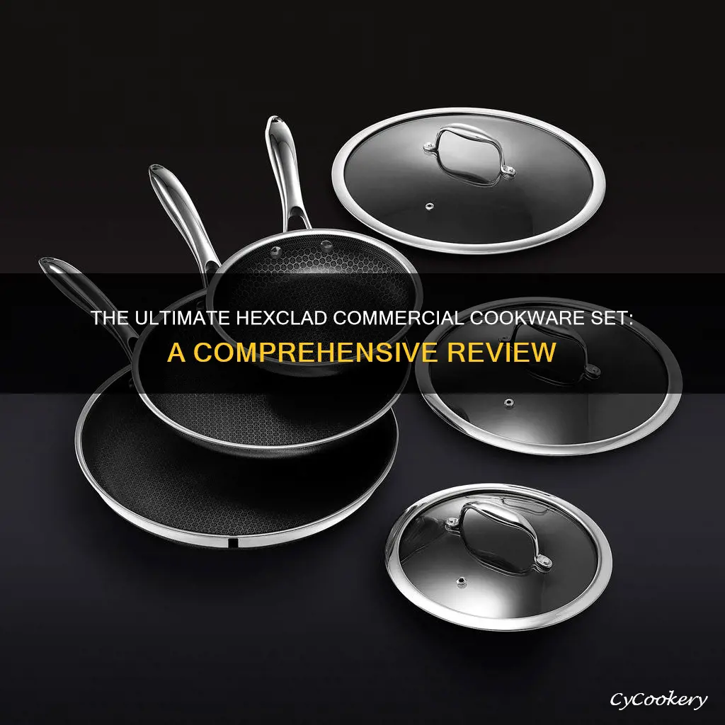 hexclad commercial 7 piece cookware pan set