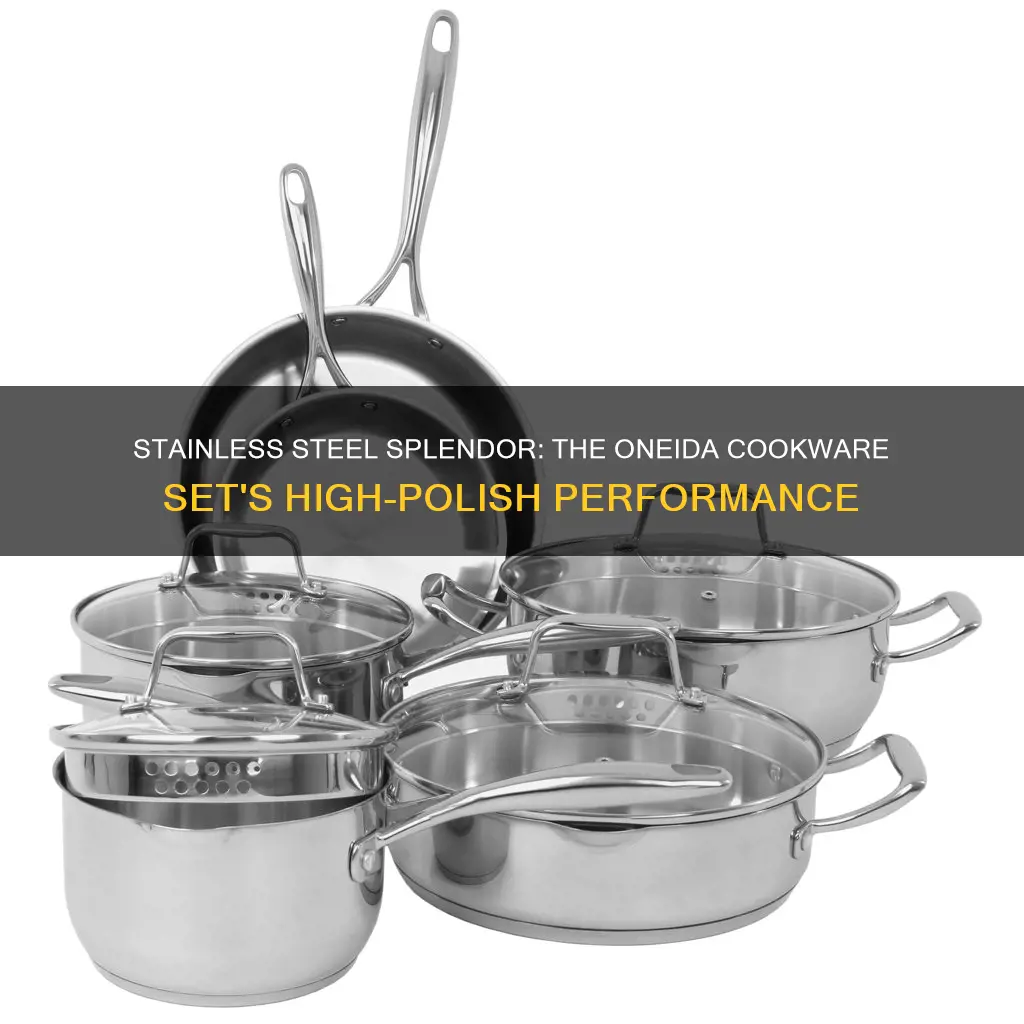 high polished stainless steel oneida cookware set