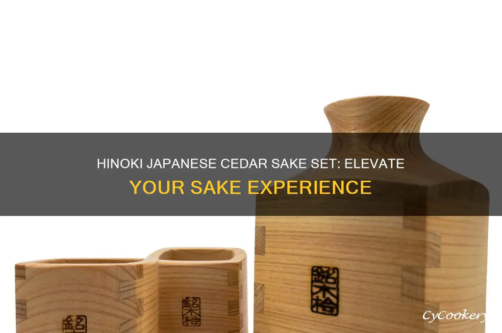 hinoki japanese cedar sake set