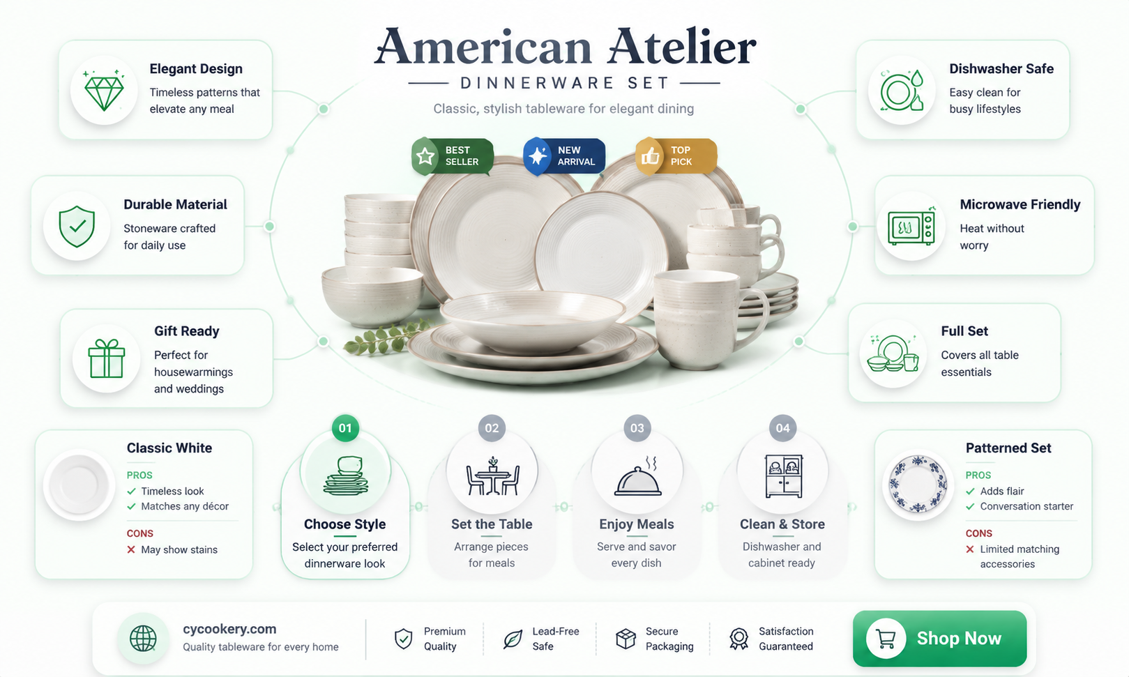 american atelier hopscotch ivory 16 piece dinnerware set