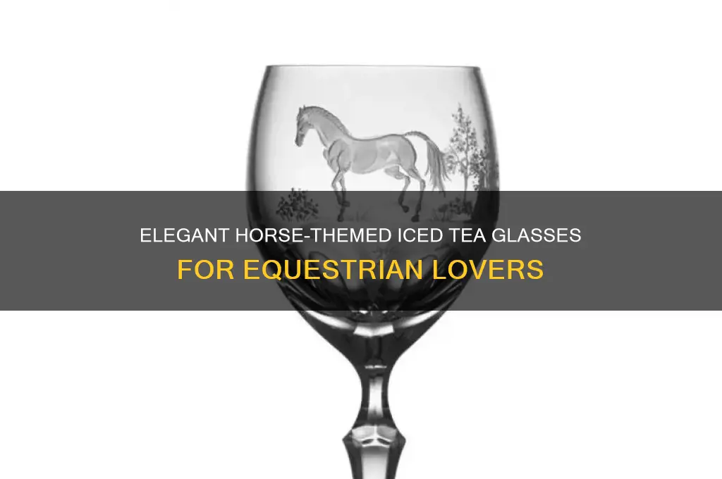 horse themed iced tea glass