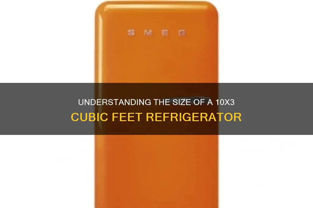 how big is 10x3 cubic feet refrigerator