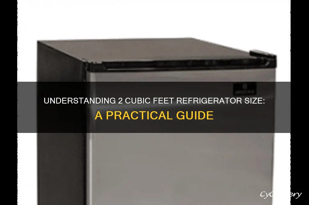 how big is 2 cubic feet in a refrigerator