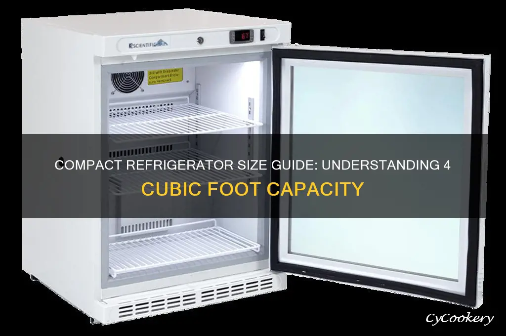 how big is a 4 cubic foot refrigerator