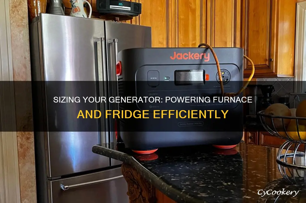how big of generator to run furnace and refrigerator