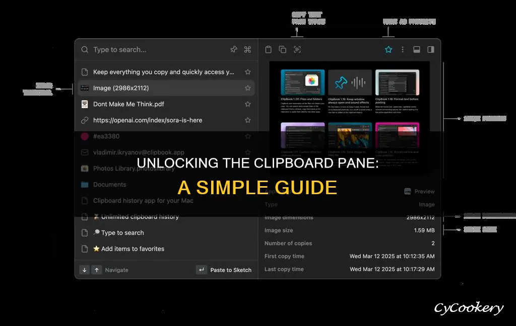 how can a user open the clipboard pane