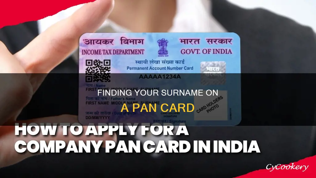 how can find surname in pan card