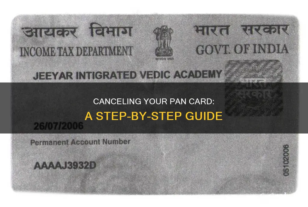how can I cancel my pan card