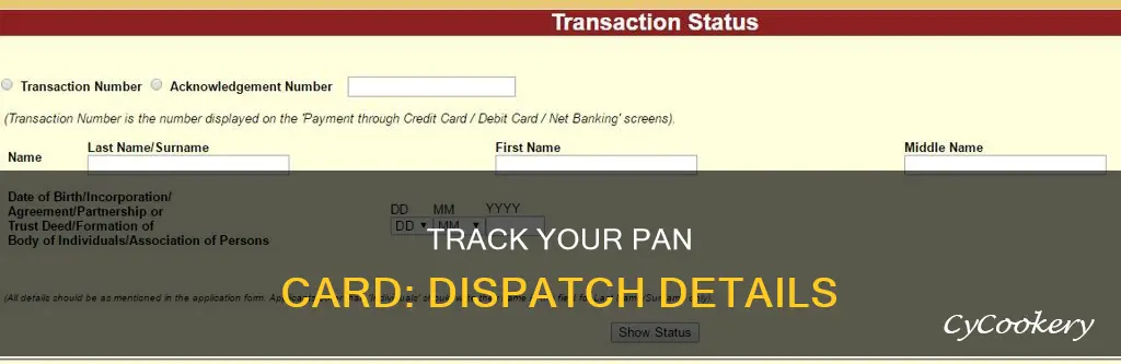 how can I check my pan card dispatch details