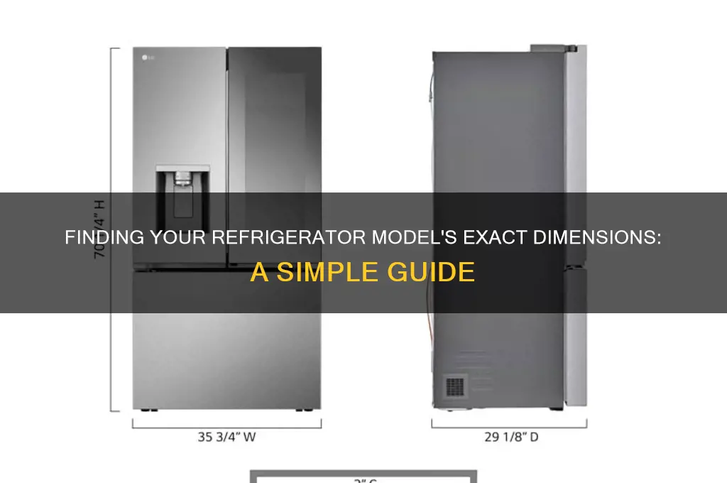 how can i find dimensions for my refrigerator model